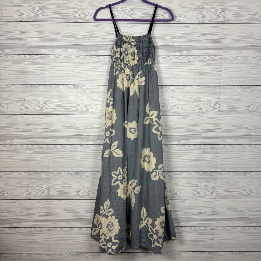 Mouliette Soeurs Anthropologie Floral Linen Maxi Dress Size 6 - Picture 1 of 10